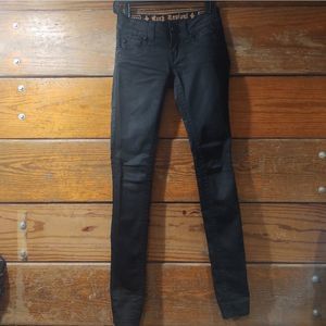 Rock Revival 💎 Black Studded Sequins Skinny Jeans